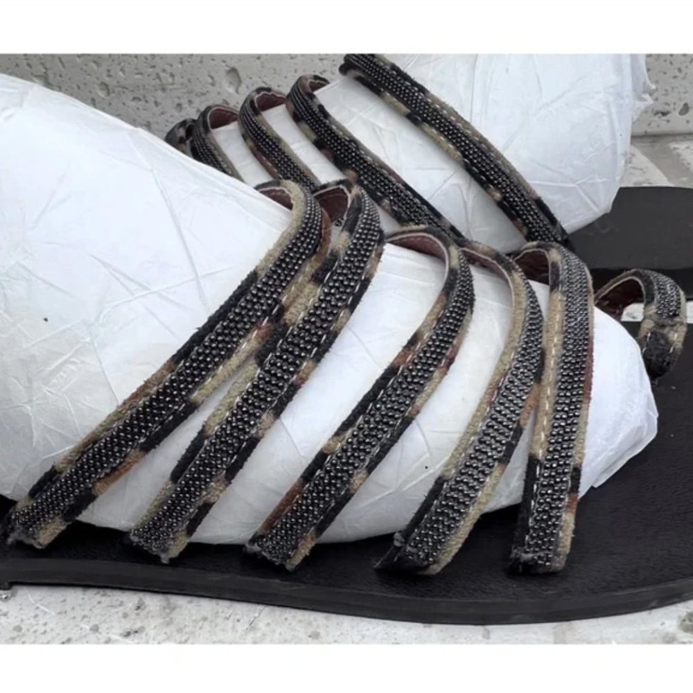 Mi.iM Women’s Layla Animal Leopard Print Slip On Sandals - Picture 4 of 14